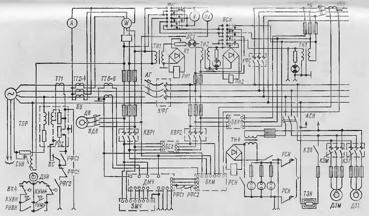 Принципиальная схема дизель-генератора АСДА-100 с полупроводниковыми блоками автоматики